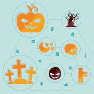 Halloween flat infographic N279