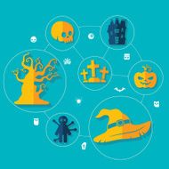 Halloween flat infographic N281