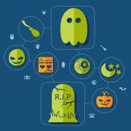 Halloween flat infographic N284