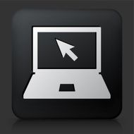 Black Square Button with Laptop