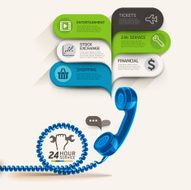 Business service icons and telephone with bubble speech template N2