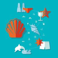 Set of summer tourism icons N27