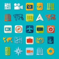 Set of summer tourism icons N35