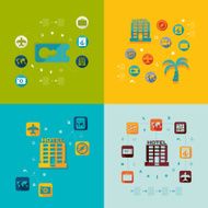 Set of summer tourism icons N39
