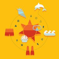 Set of summer tourism icons N41