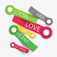 Vector social like tag cloud of stickers