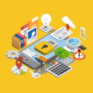 Mobile development icons set N2