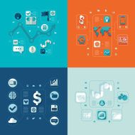 business flat infographic N95