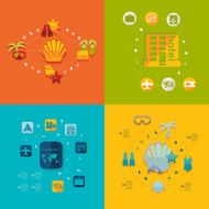 Set of summer tourism icons N44