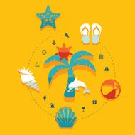 Set of summer tourism icons N46