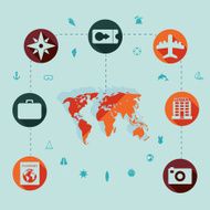 Set of summer tourism icons N47
