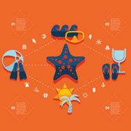 Set of summer tourism icons N48