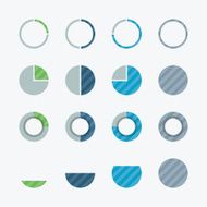 Very useful pie chart and percent flat vector design elements