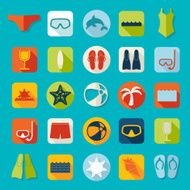 Set of summer tourism icons N59