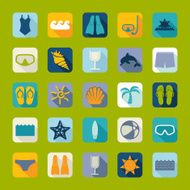 Set of summer tourism icons N64