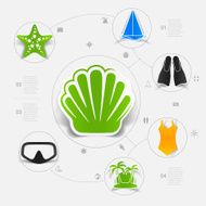Set of summer tourism icons N68