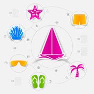 Set of summer tourism icons N69