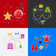 Set of summer tourism icons N70