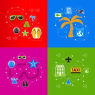 Set of summer tourism icons N72