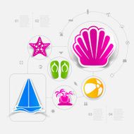 Set of summer tourism icons N75