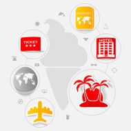 Set of summer tourism icons N76