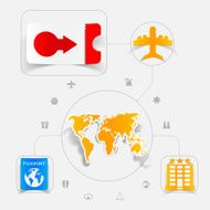 Set of summer tourism icons N79