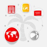 Set of summer tourism icons N80
