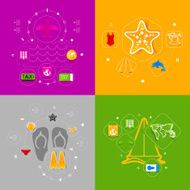 Set of summer tourism icons N82