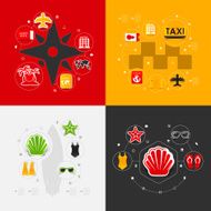 Set of summer tourism icons N88