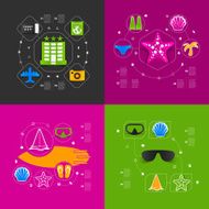 Set of summer tourism icons N89