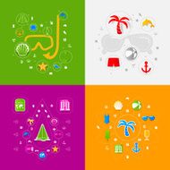 Set of summer tourism icons N93