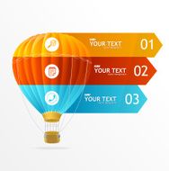 Vector hotair ballon infographics options banner N2