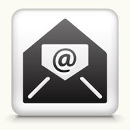 White Square Button with Electronic Mail Icon