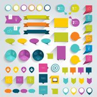 Collections of infographics flat design elements