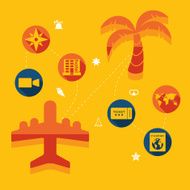 Set of summer tourism icons N100