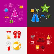 Set of summer tourism icons N103