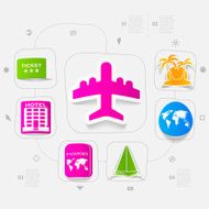 Set of summer tourism icons N106