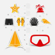 Set of summer tourism icons N107