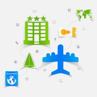 Set of summer tourism icons N109