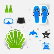 Set of summer tourism icons N111