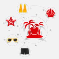 Set of summer tourism icons N112