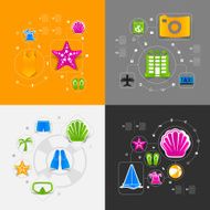 Set of summer tourism icons N113