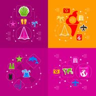 Set of summer tourism icons N114