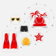 Set of summer tourism icons N115