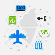 Set of summer tourism icons N116