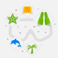 Set of summer tourism icons N118