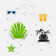 Set of summer tourism icons N119