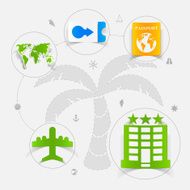 Set of summer tourism icons N120