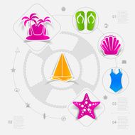 Set of summer tourism icons N121