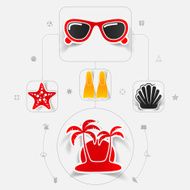 Set of summer tourism icons N122